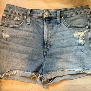 Madewell Blue Distressed Jean Shorts